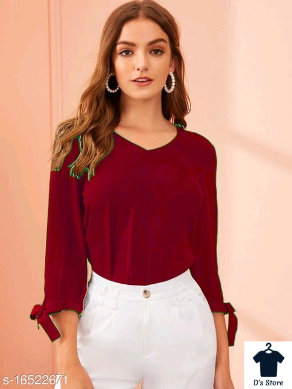 Women Long Maroon Top - S