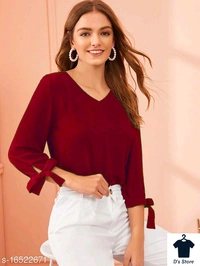 Women Long Maroon Top - S