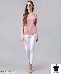 Women Light Pink 3-4 Sleeves Top - s