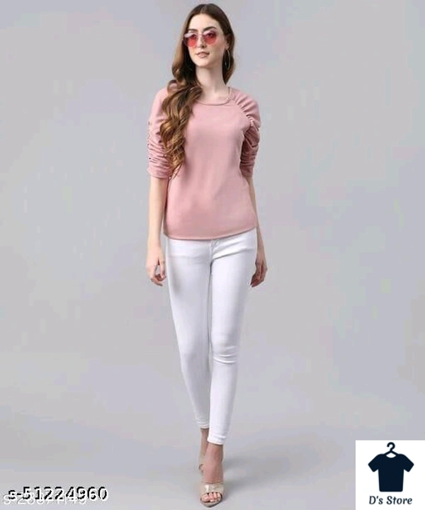 Women Light Pink 3-4 Sleeves Top - s