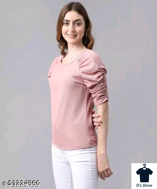 Women Light Pink 3-4 Sleeves Top - s