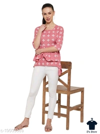Trendy Graceful Peach Color Women Top - XS