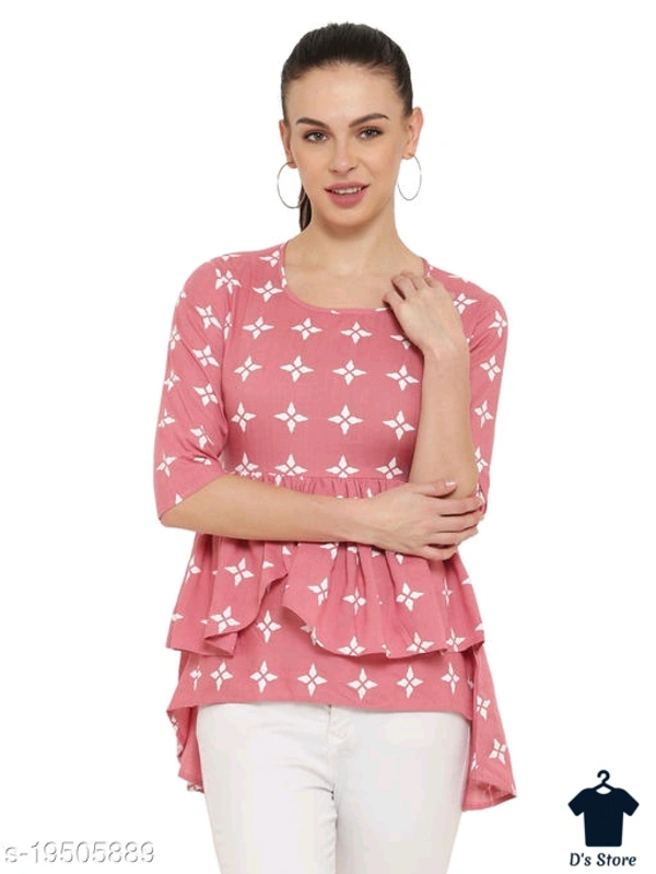 Trendy Graceful Peach Color Women Top - XS