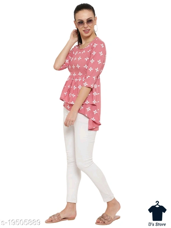 Trendy Graceful Peach Color Women Top - S