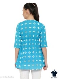 Graceful Sky Blue Color Women Top - M