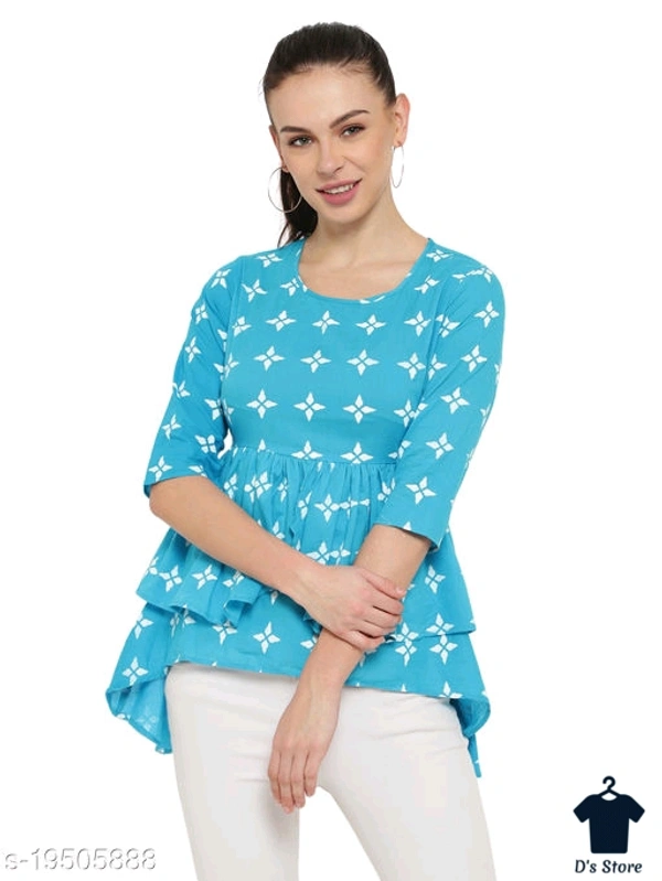 Graceful Sky Blue Color Women Top - XXL
