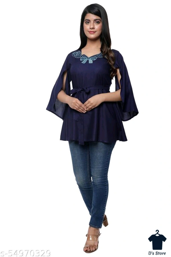 Fancy Graceful Purple Women Top - XL
