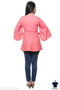 Fancy Graceful Pink Women Top - XXL