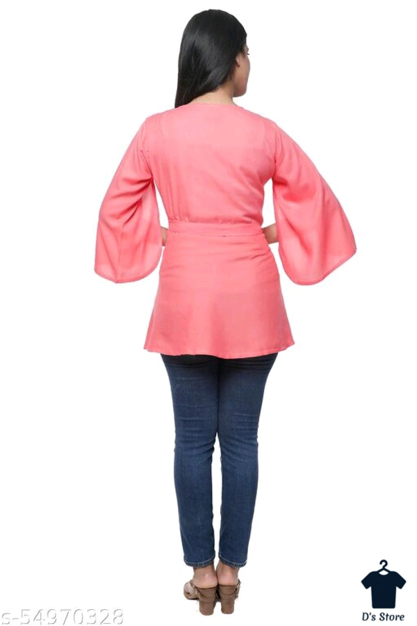 Fancy Graceful Pink Women Top - XXL