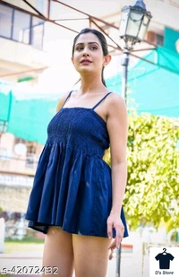 Comfy Blue Designer Top For Women - S