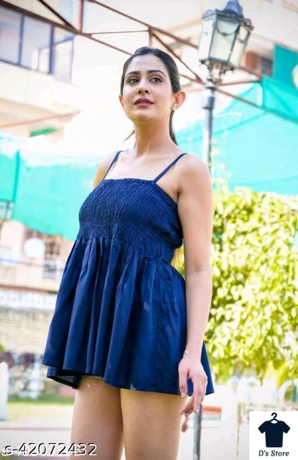 Comfy Blue Designer Top For Women - M