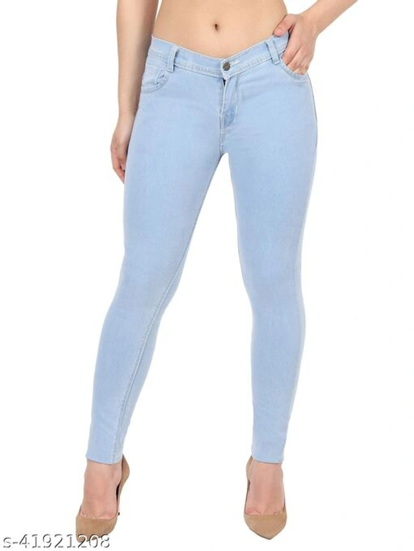 Women Ice Blue Skin Fit Denim Jeans - 28