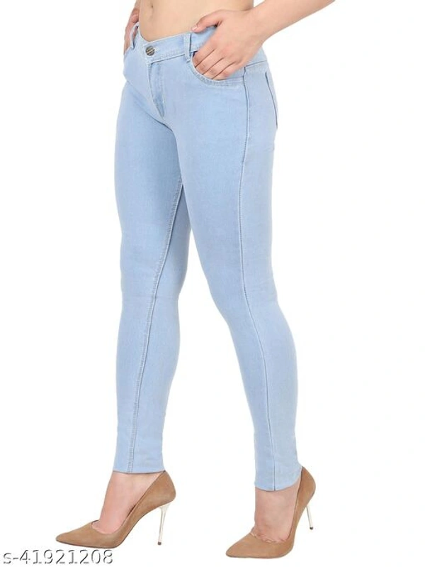 Women Ice Blue Skin Fit Denim Jeans - 28