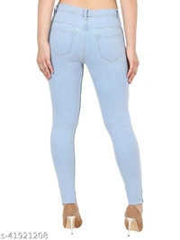 Women Ice Blue Skin Fit Denim Jeans - 28