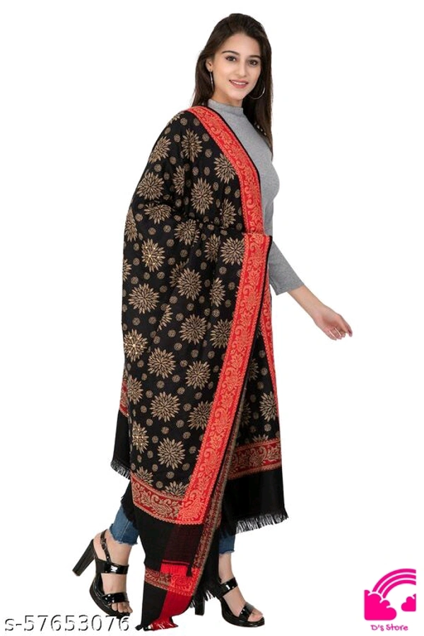 Designer Black Shawl For Womens - FreeSize