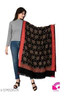 Designer Black Shawl For Womens - FreeSize