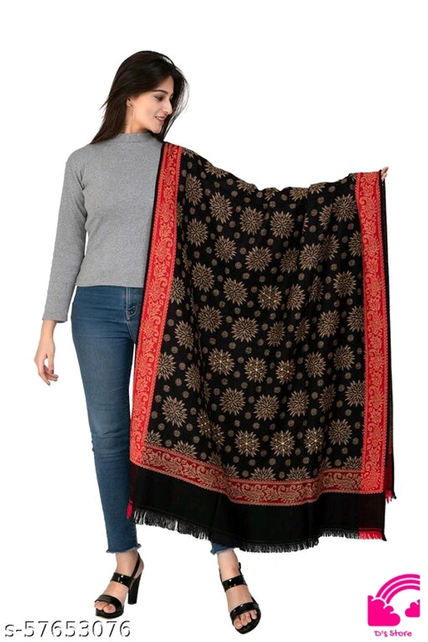 Designer Black Shawl For Womens - FreeSize