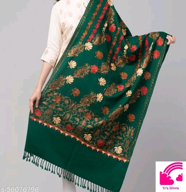 Fancy And Stylish Floral Embroidery Stole For Women/ Ladies   - FreeSize