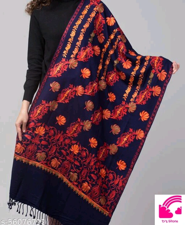 Fancy And Stylish Floral Embroidery Stole For Women/ Ladies   - FreeSize