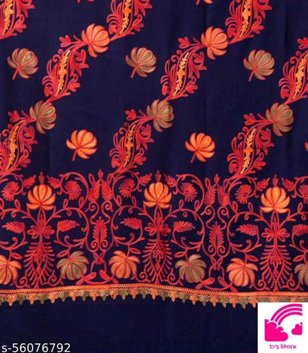 Fancy And Stylish Floral Embroidery Stole For Women/ Ladies   - FreeSize