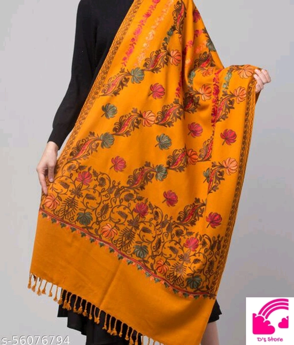 Fancy And Stylish Floral Embroidery Stole For Women/ Ladies   - FreeSize