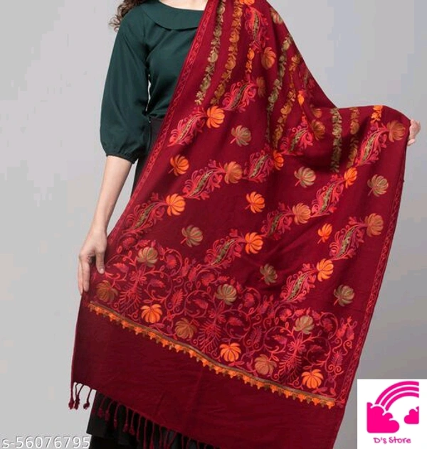 Fancy And Stylish Floral Embroidery Stole For Women/ Ladies   - FreeSize