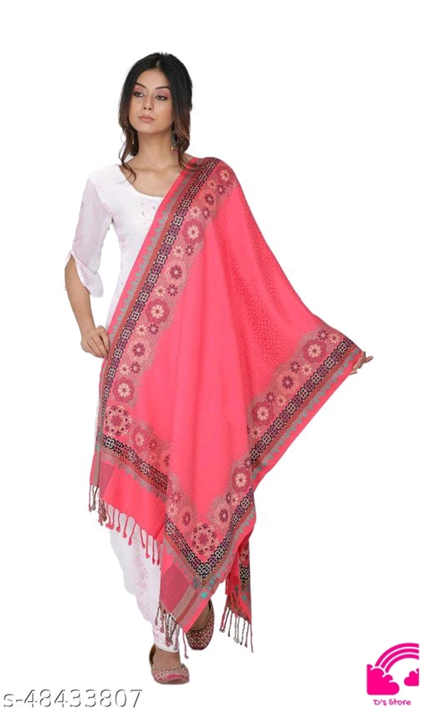 Kti Viscose Embroidered Winter Women Shawl  - FreeSize