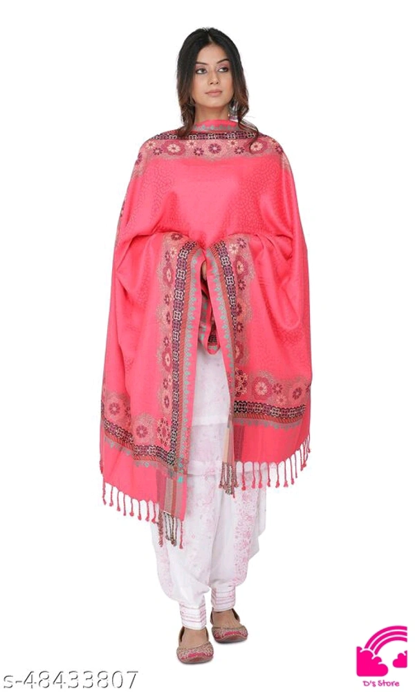 Kti Viscose Embroidered Winter Women Shawl  - FreeSize