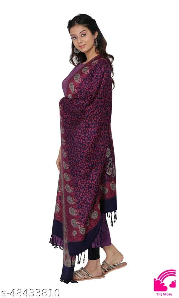 Kti Viscose Embroidered Winter Women Shawl  - FreeSize