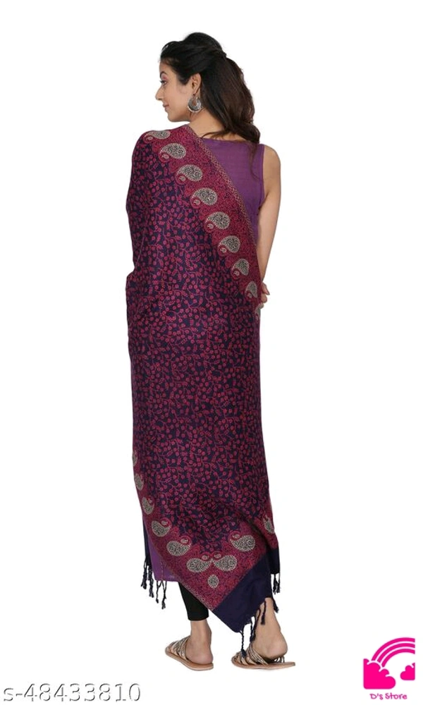 Kti Viscose Embroidered Winter Women Shawl  - FreeSize