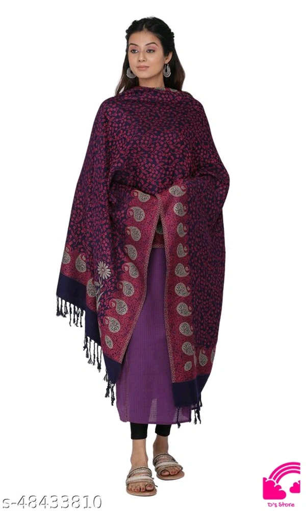 Kti Viscose Embroidered Winter Women Shawl  - FreeSize
