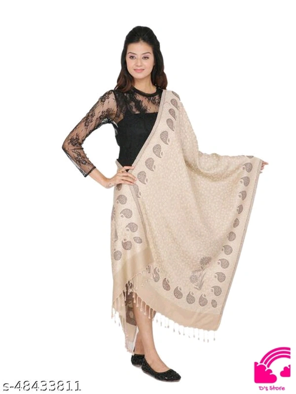 Kti Viscose Embroidered Winter Women Shawl  - FreeSize