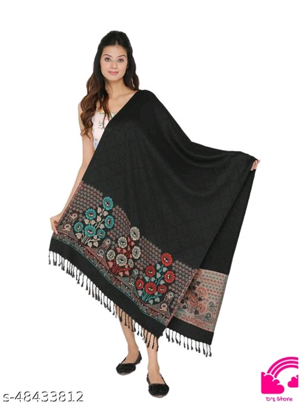 Kti Viscose Embroidered Winter Women Shawl  - FreeSize