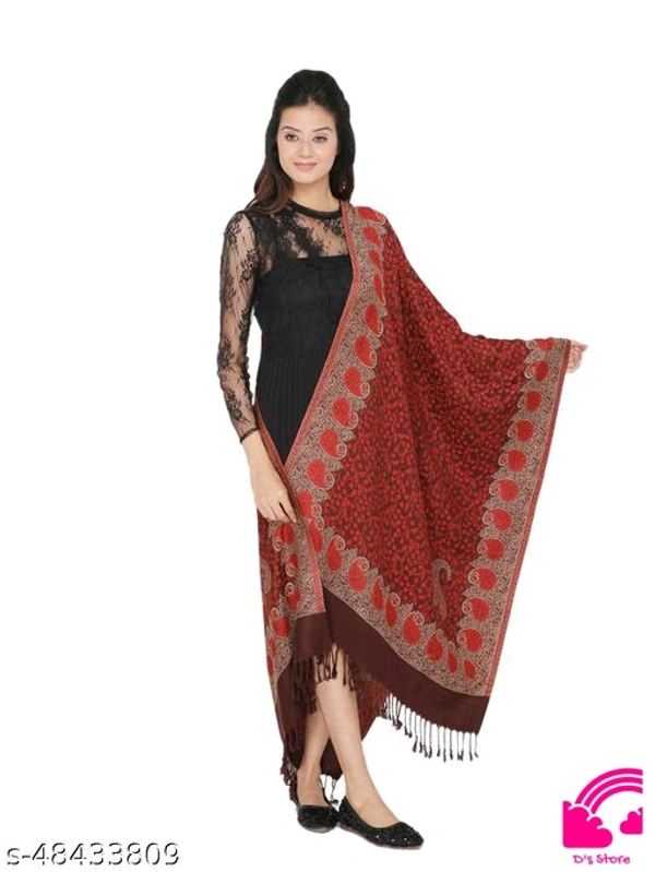 Kti Viscose Embroidered Winter Women Shawl  - FreeSize