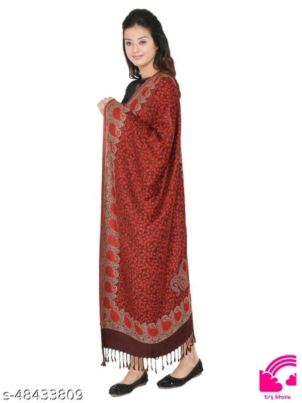 Kti Viscose Embroidered Winter Women Shawl  - FreeSize
