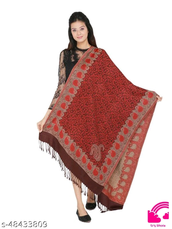 Kti Viscose Embroidered Winter Women Shawl  - FreeSize