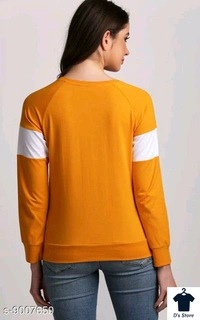 Yellow White Combined Multicolored Sweatshirt - L