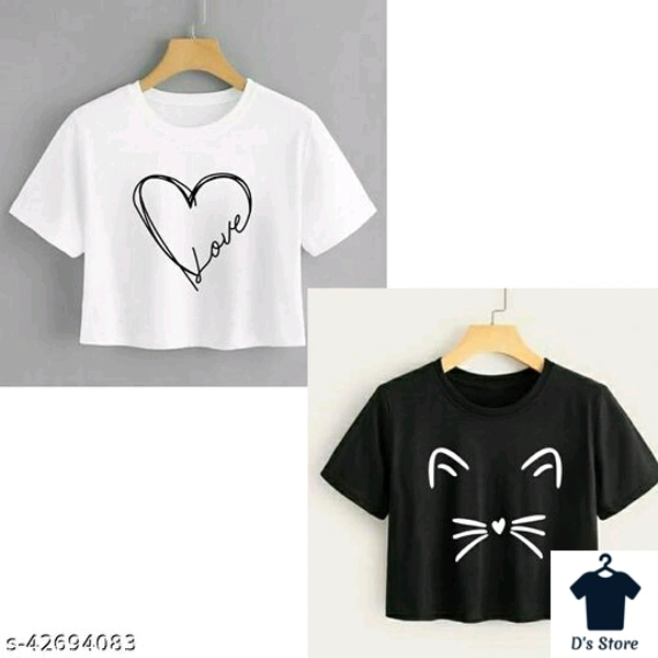 Trendy Women Black And White Tops Combo - S
