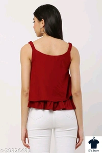 Maroon Cat Printed Women Top - XL