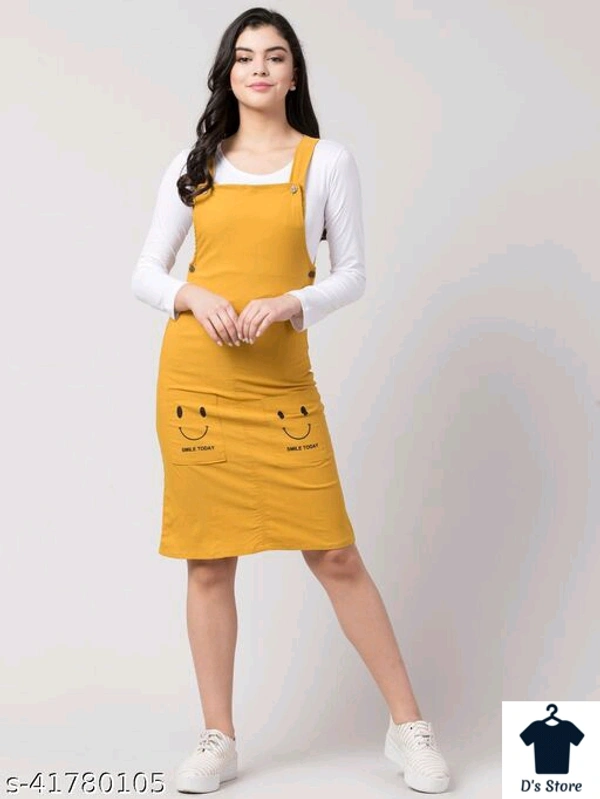 Classy Elegant Women Yellow Color Dress - XL