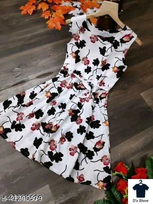 Women Black Red Flower Printed Dress - XXL
