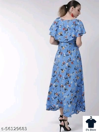 Trendy Retro Sky Blue Women Dress - M