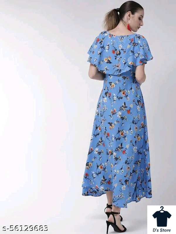 Trendy Retro Sky Blue Women Dress - M