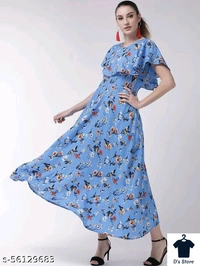 Trendy Retro Sky Blue Women Dress - M