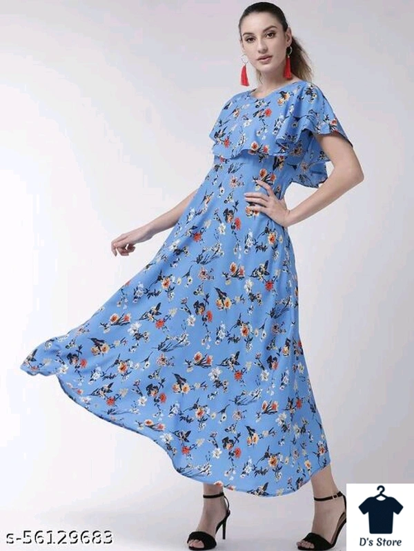 Trendy Retro Sky Blue Women Dress - M