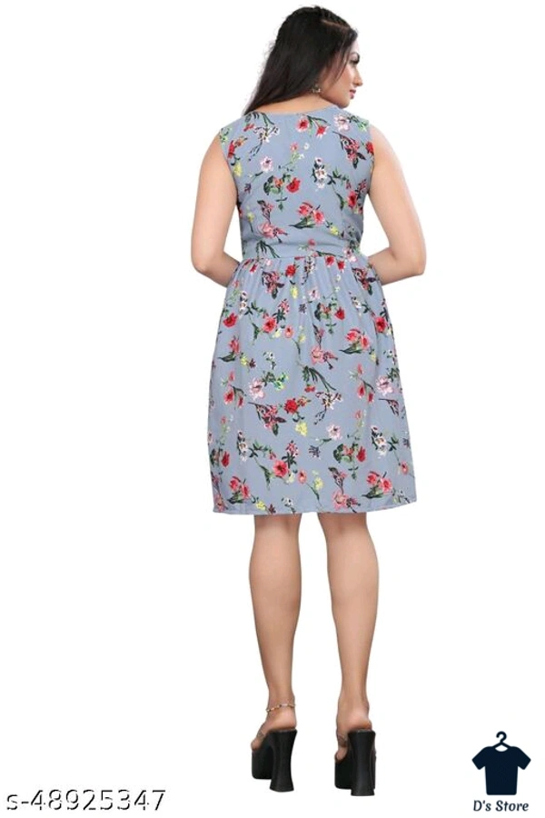 Trendy Grey Printed Women Dress - XXL