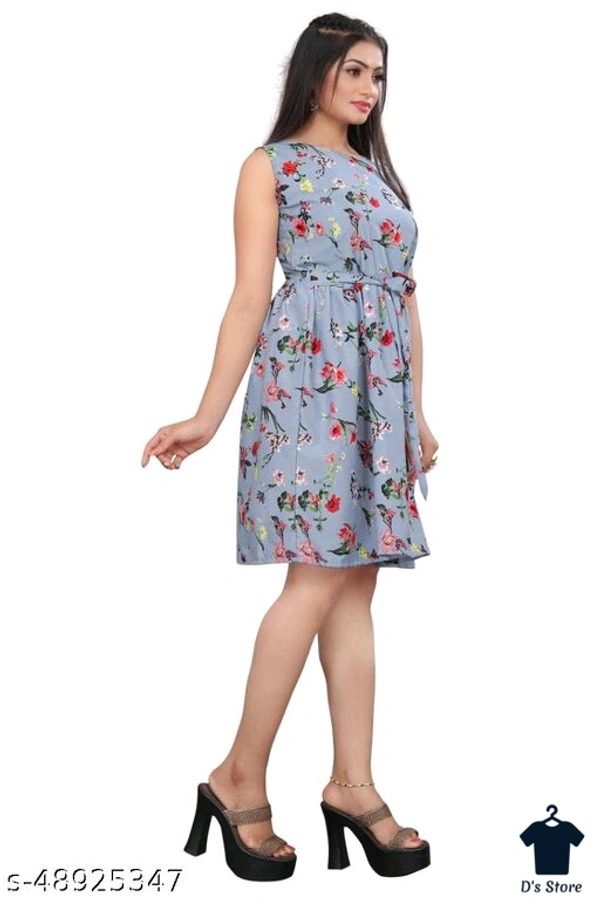 Trendy Grey Printed Women Dress - XXL