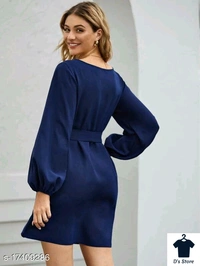 Women Stylish Dark Blue Color Dress - S