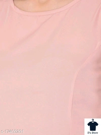 Women Plain Peach Color Dress - S