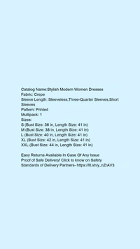 Women White Printed Modern Dress - S